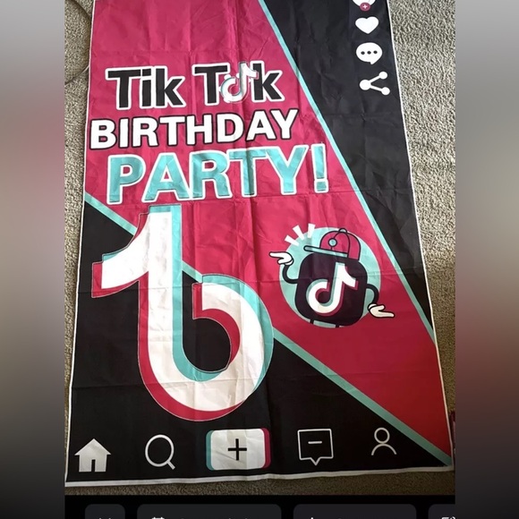 TikTok Birthday Party Banner - Picture 1 of 2
